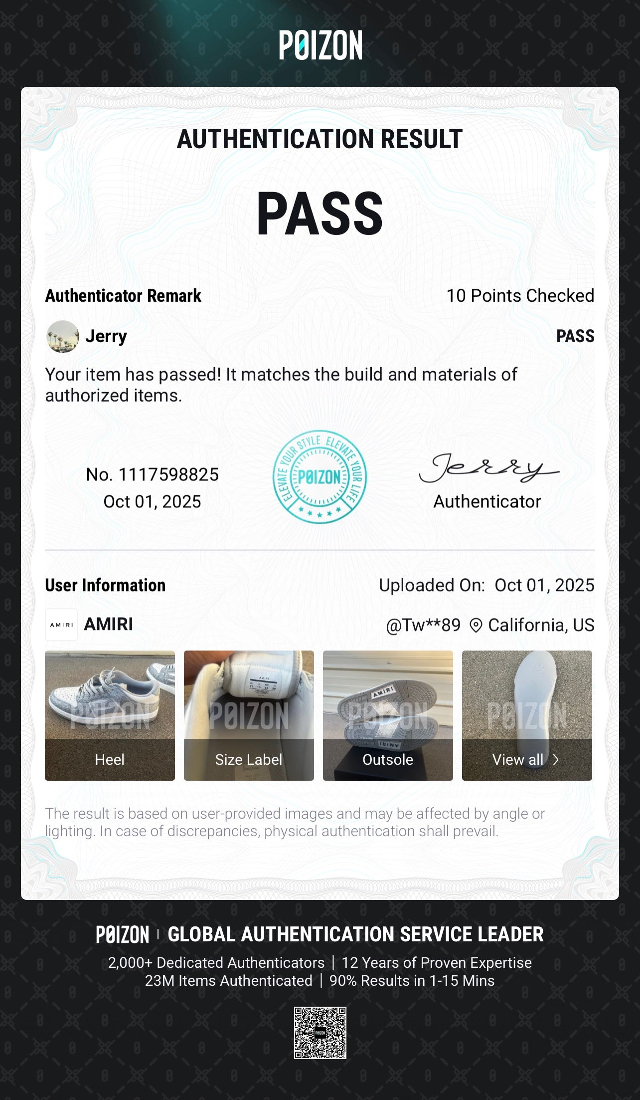 Authentic Amiri Skel Low Shoes – Size 11 (Pre-Owned)